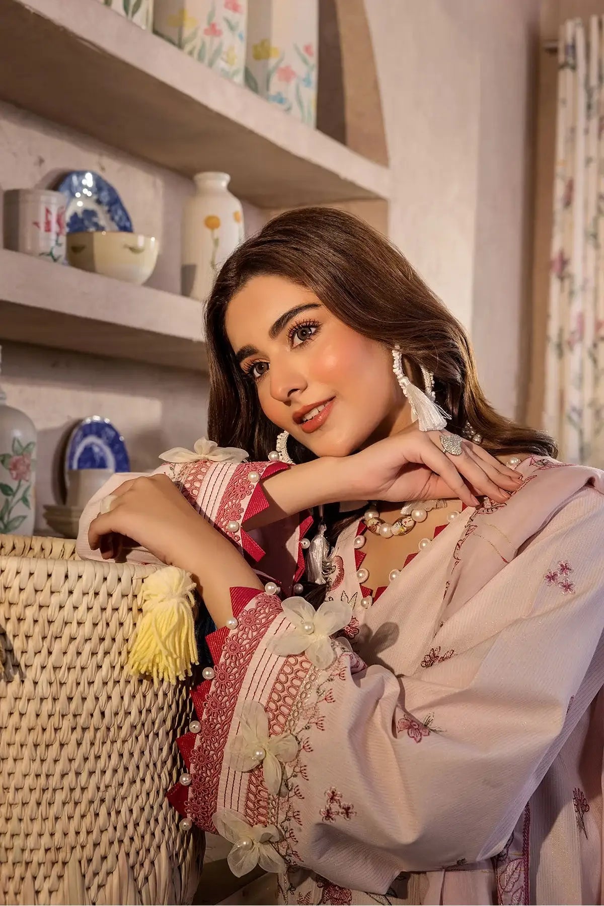 Safwa | Pink Lume - 3PC Unstitched Suit (MLP06) - Mmall