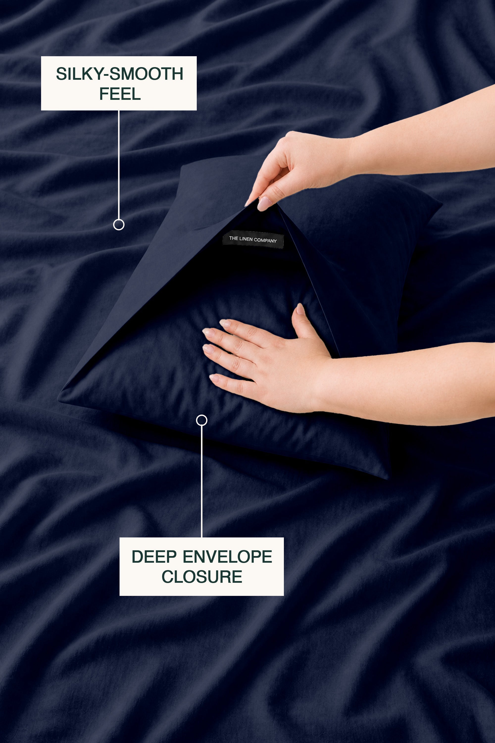 T300 Luxe Navy Duvet Cover Set – view 3