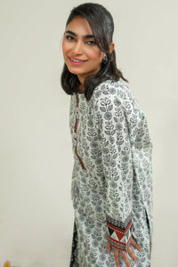 Safwa | Monochrome Muse – 2PC Printed Lawn Ready to Wear (P000871) - Mmall