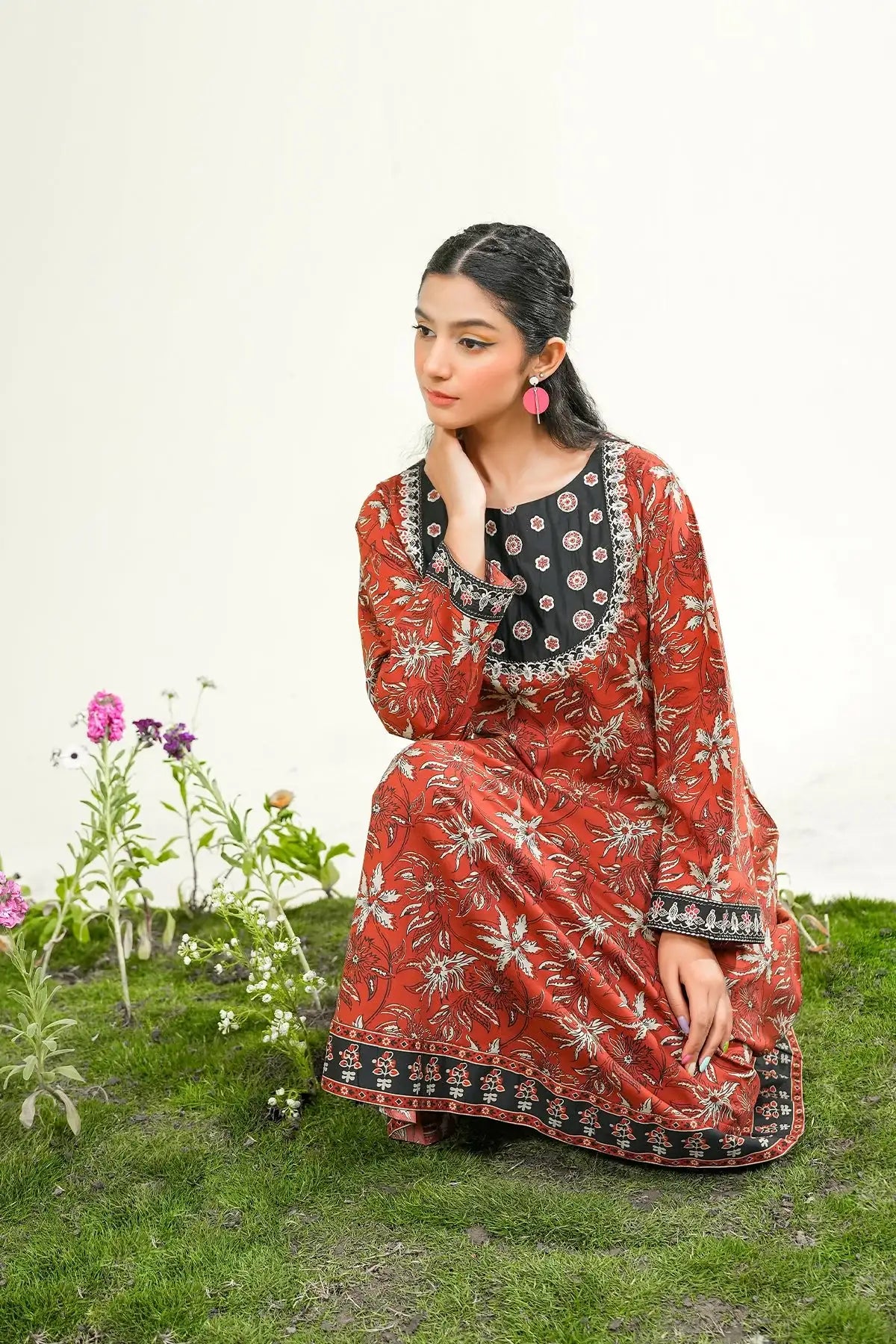 Safwa | Carnival Hue – 2PC Printed Emb Lawn Pret (P000909) - Mmall
