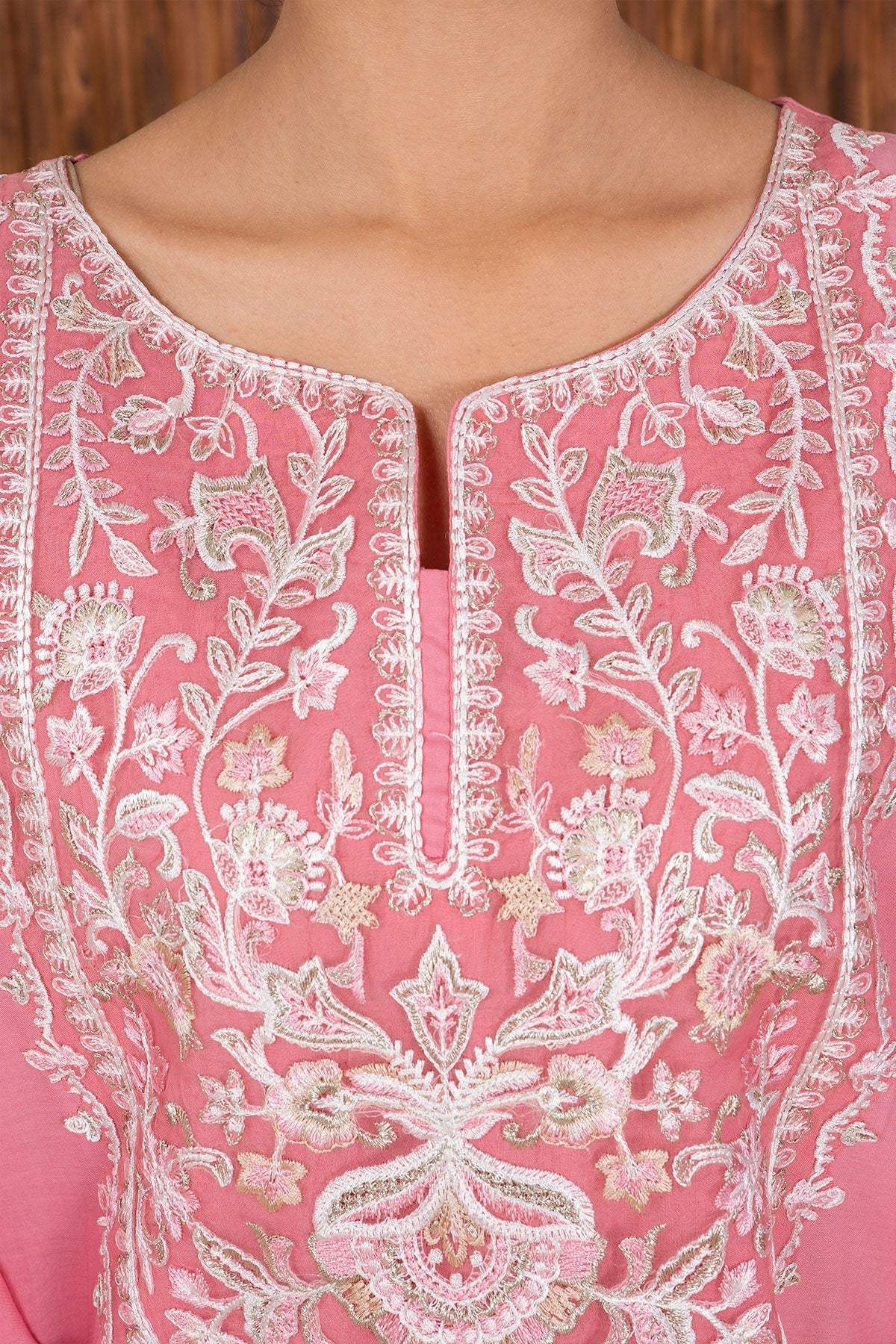 Safwa | Pink Harmony – 2PC Embroidered Stitched Suit (P000941) - Mmall