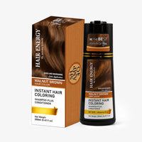 Instant Hair Coloring Shampoo + Conditioner (Walnut Brown Color)