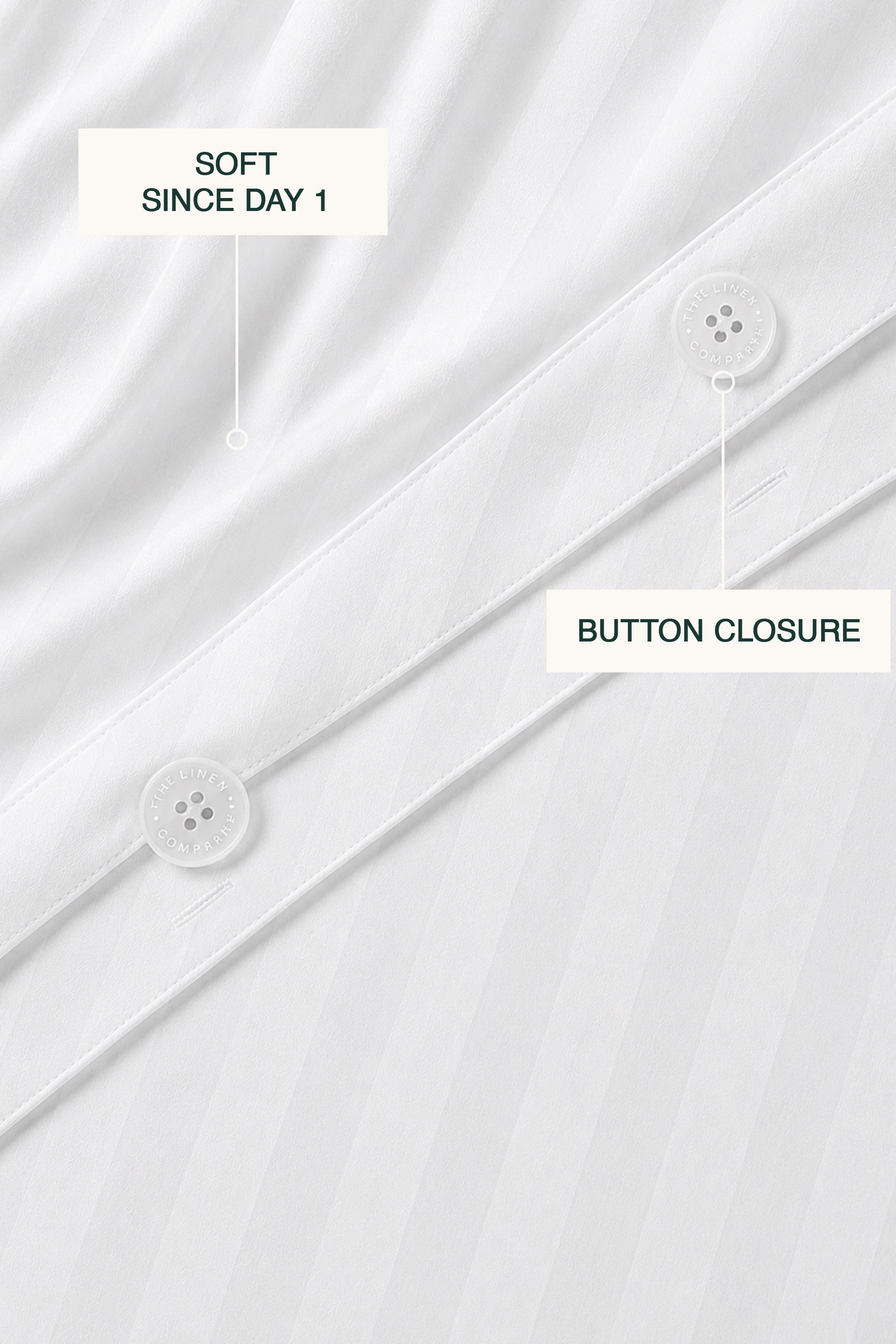 T300 Luxe White Striped Duvet Cover Set – view 2