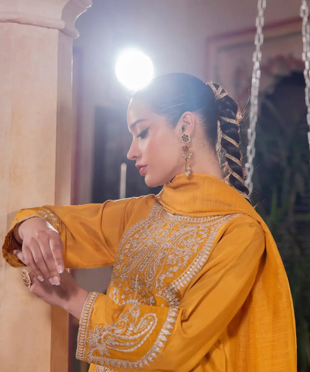3PC - Embroidered Viscose Suit - Kross Kulture