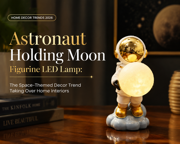 Astronaut Holding Moon Figurine LED Lamp: The Space-Themed Decor Trend Taking Over Home Interiors