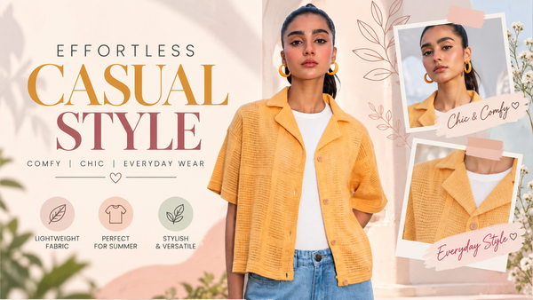 Ecru Cotton Cellular Fabric Shirt: Box Fit Comfort in Mustard