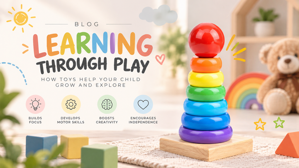 Rainbow Tower Wooden Stacking Toy: Early Learning Through Play