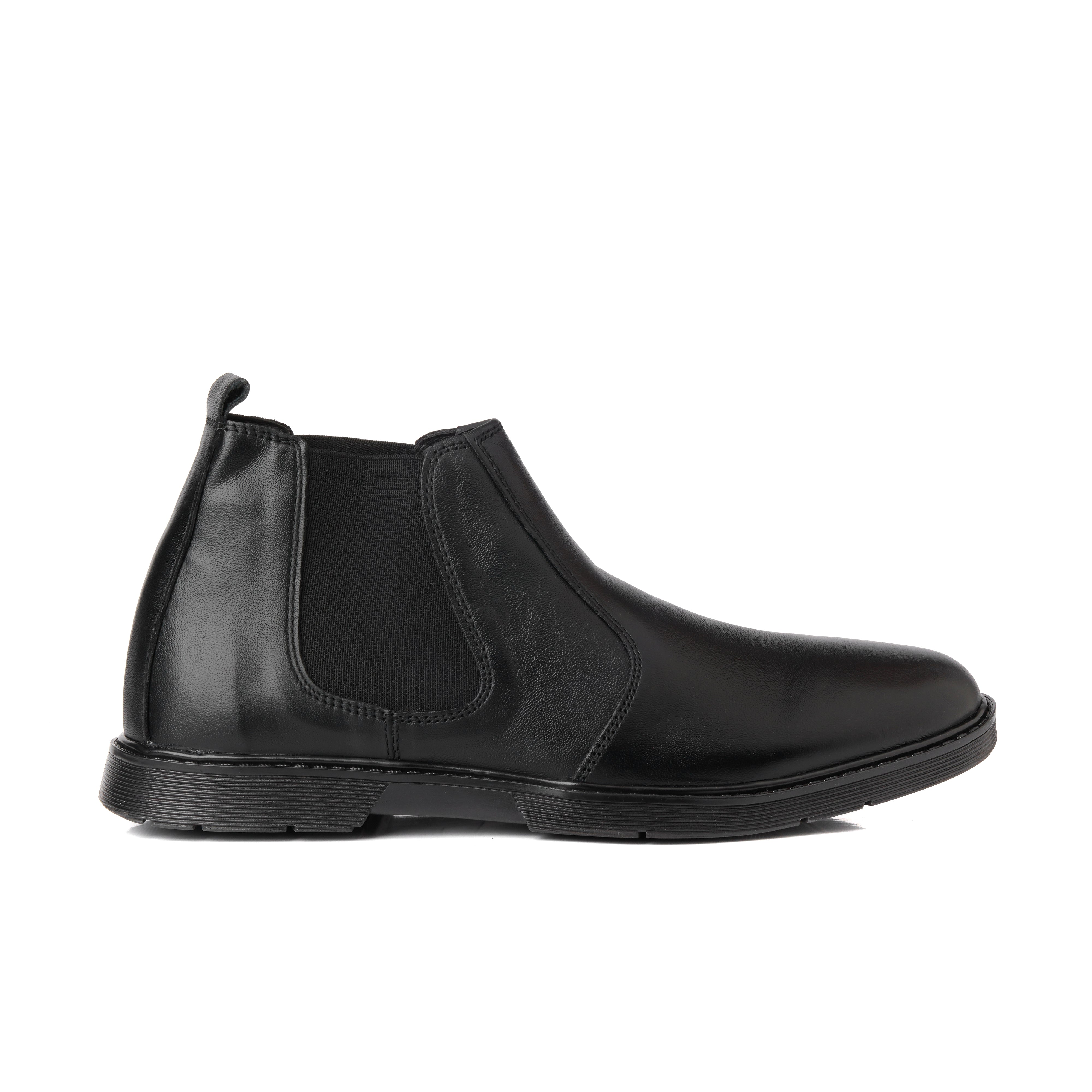 8017-Black Chelsea Boots - DeVogue