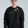 Gold Floral Embroidered Sweatshirt