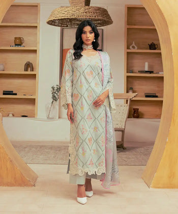 3PC - Embroidered Cambric Suit - Kross Kulture 