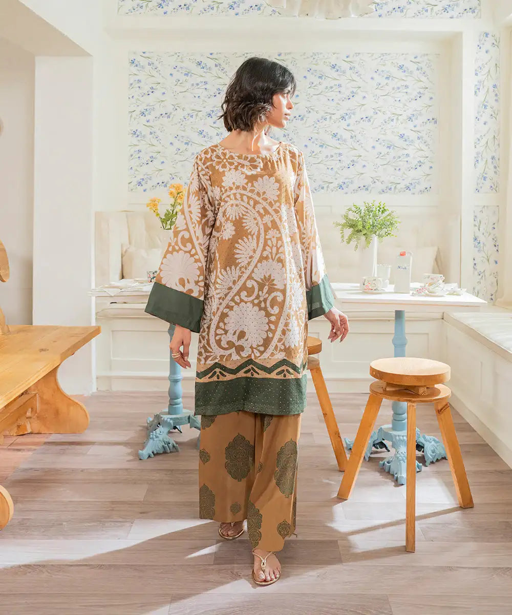 2PC - Digital Printed Silk Lawn Suit - Kross Kulture 