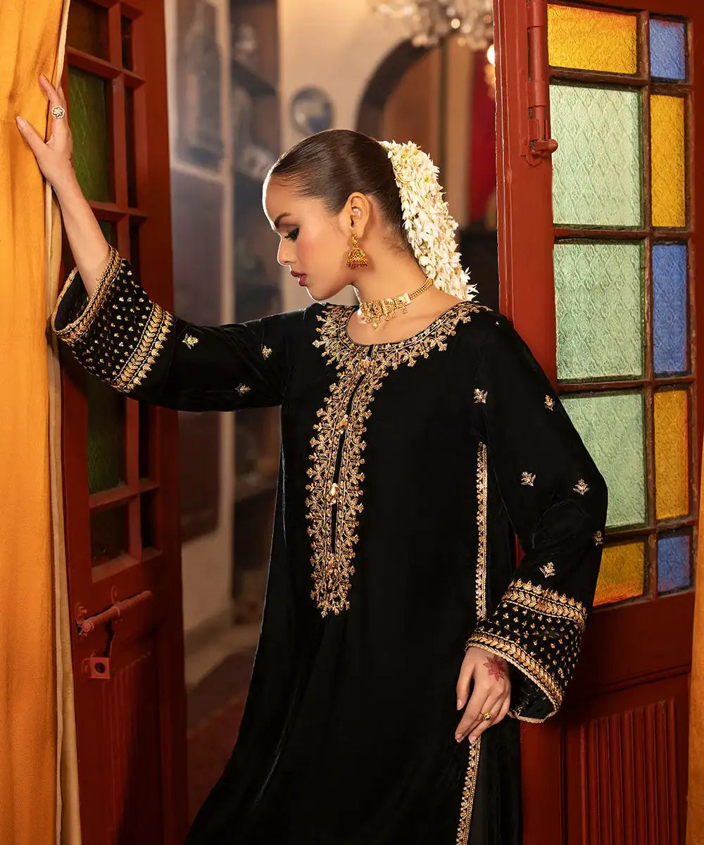 Embroidered Velvet Shirt - Kross Kulture 