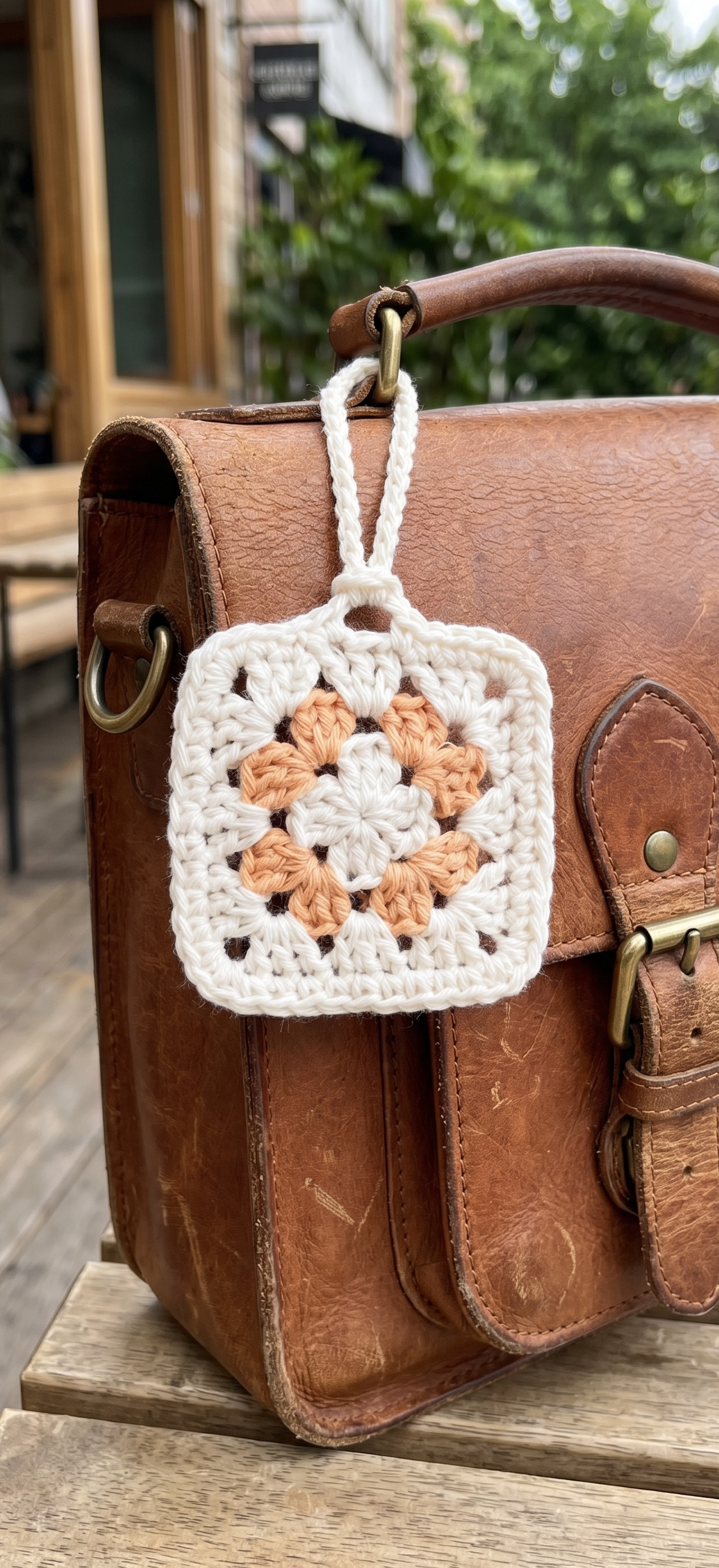 Crochet Square Bag Charm & AirPods Case Accessory Gulyarn