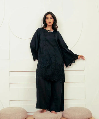 2PC - Embroidered Cotton Silk Suit - Kross Kulture 