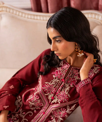 3PC - Embroidered Viscose Suit - Kross Kulture 