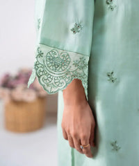 3PC - Embroidered Silk Lawn Suit - Kross Kulture 