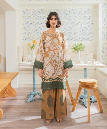 2PC - Digital Printed Silk Lawn Suit - Kross Culture 