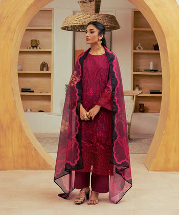 3PC - Embroidered Cambric Suit - Kross Kulture 