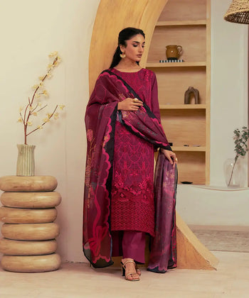 3PC - Embroidered Cambric Suit - Kross Kulture 