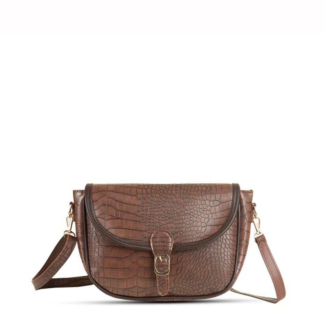 Imperial Crocodile Brown women's crossbody bag in brown by Bag X