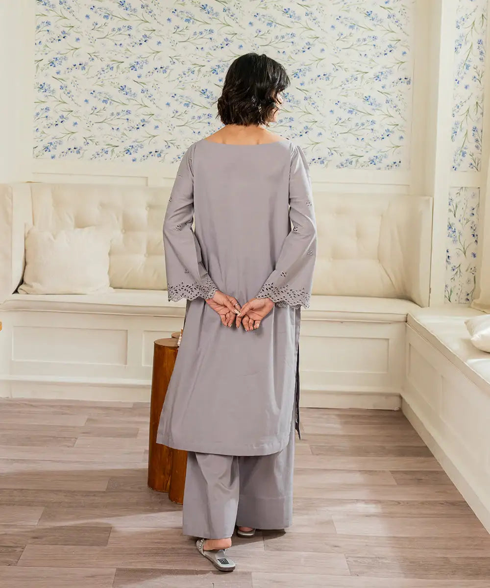 2PC - Embroidered Cotton Silk - Kross Kulture 