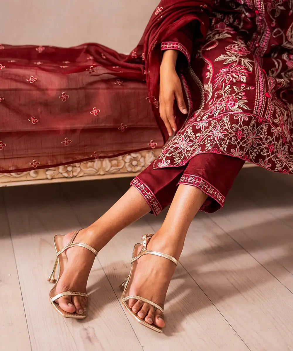 3PC - Embroidered Viscose Suit - Kross Kulture 