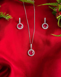 Ruby (Synthetic) Pendant Set