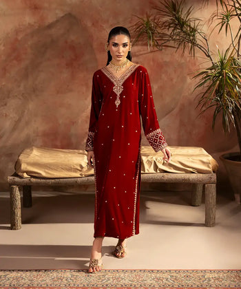 Embroidered Velvet Shirt - Kross Kulture 