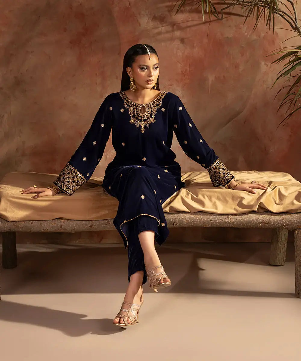 Embroidered Velvet Shirt - Kross Kulture 