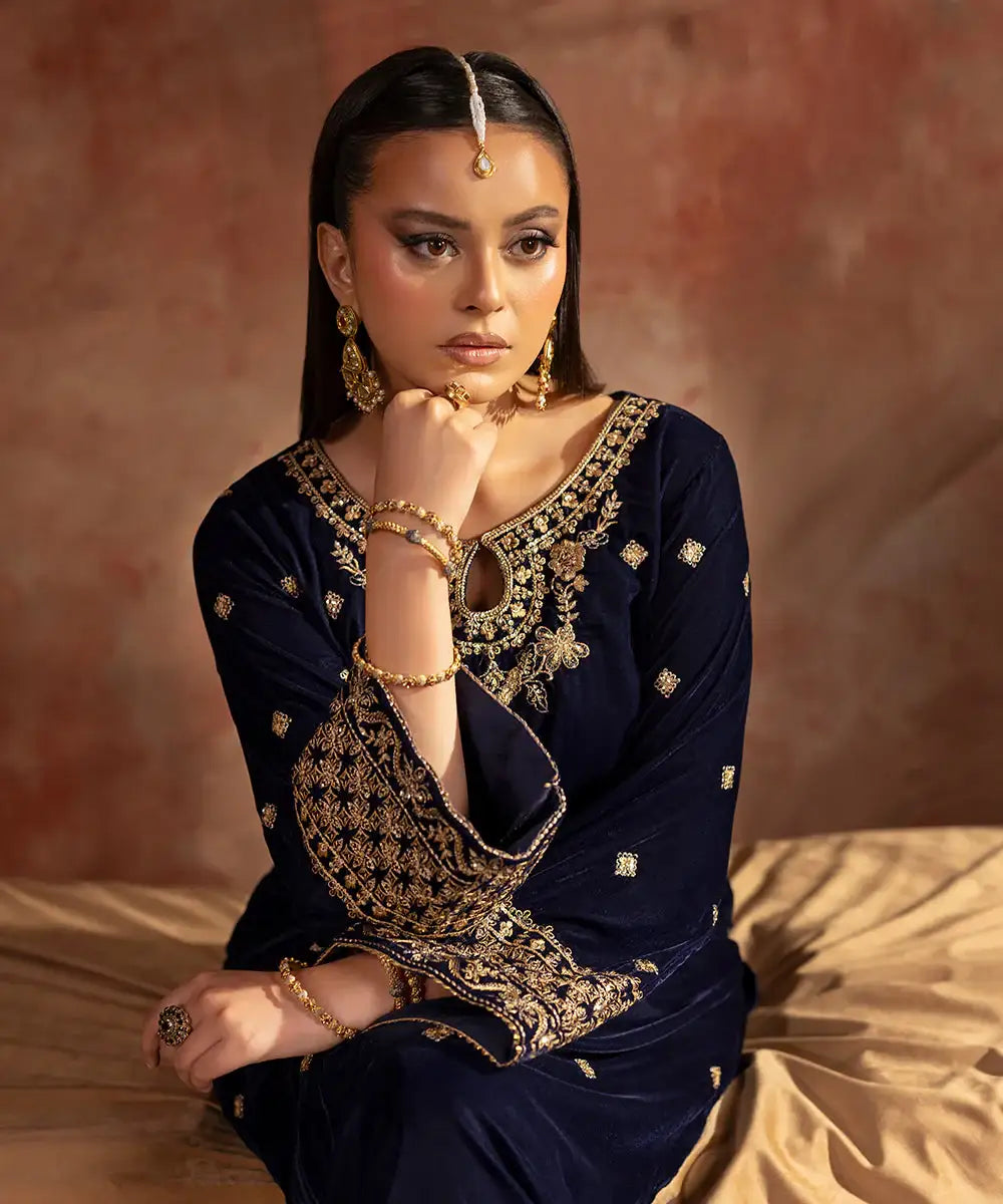 Embroidered Velvet Shirt - Kross Kulture 