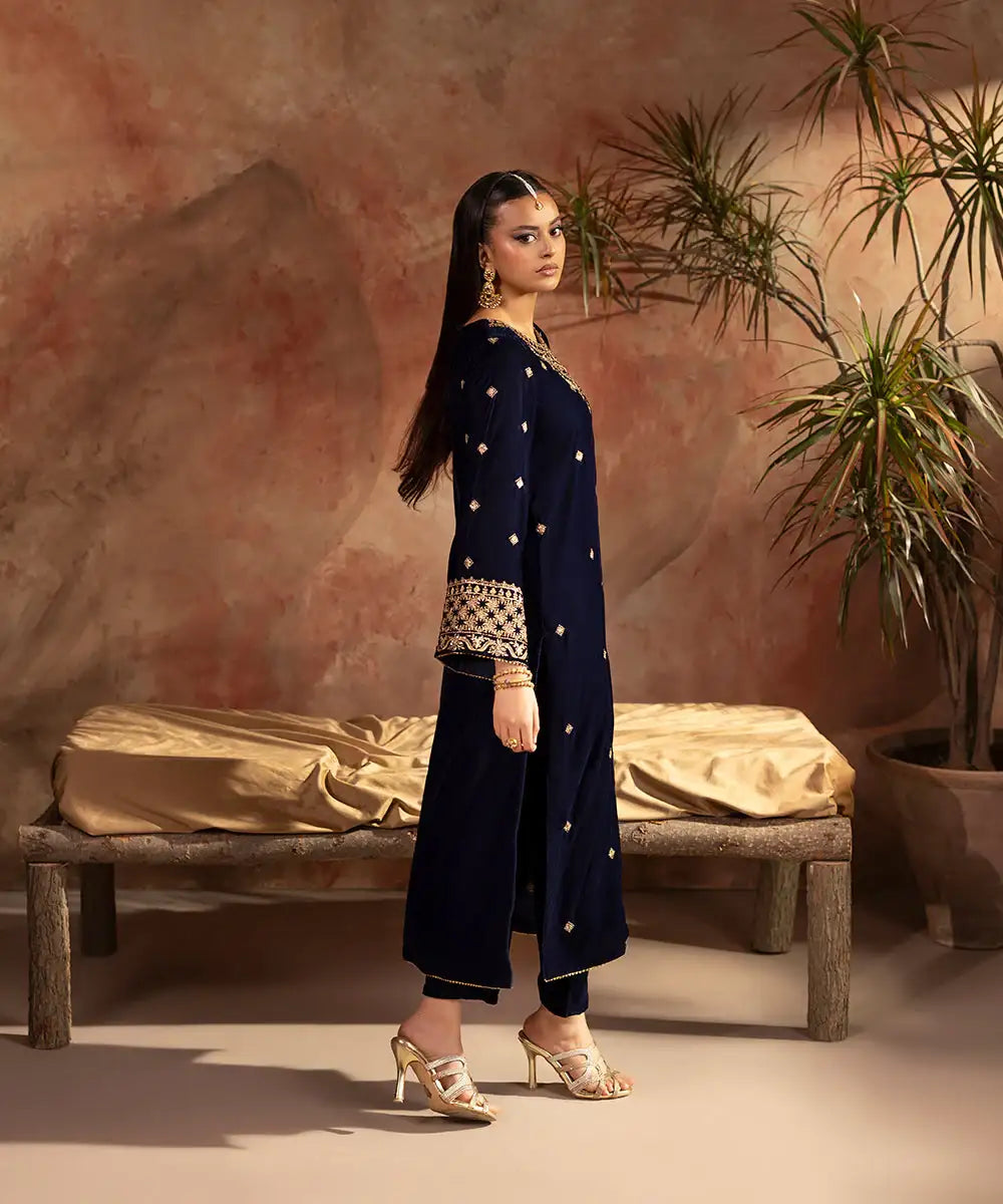 Embroidered Velvet Shirt - Kross Kulture 