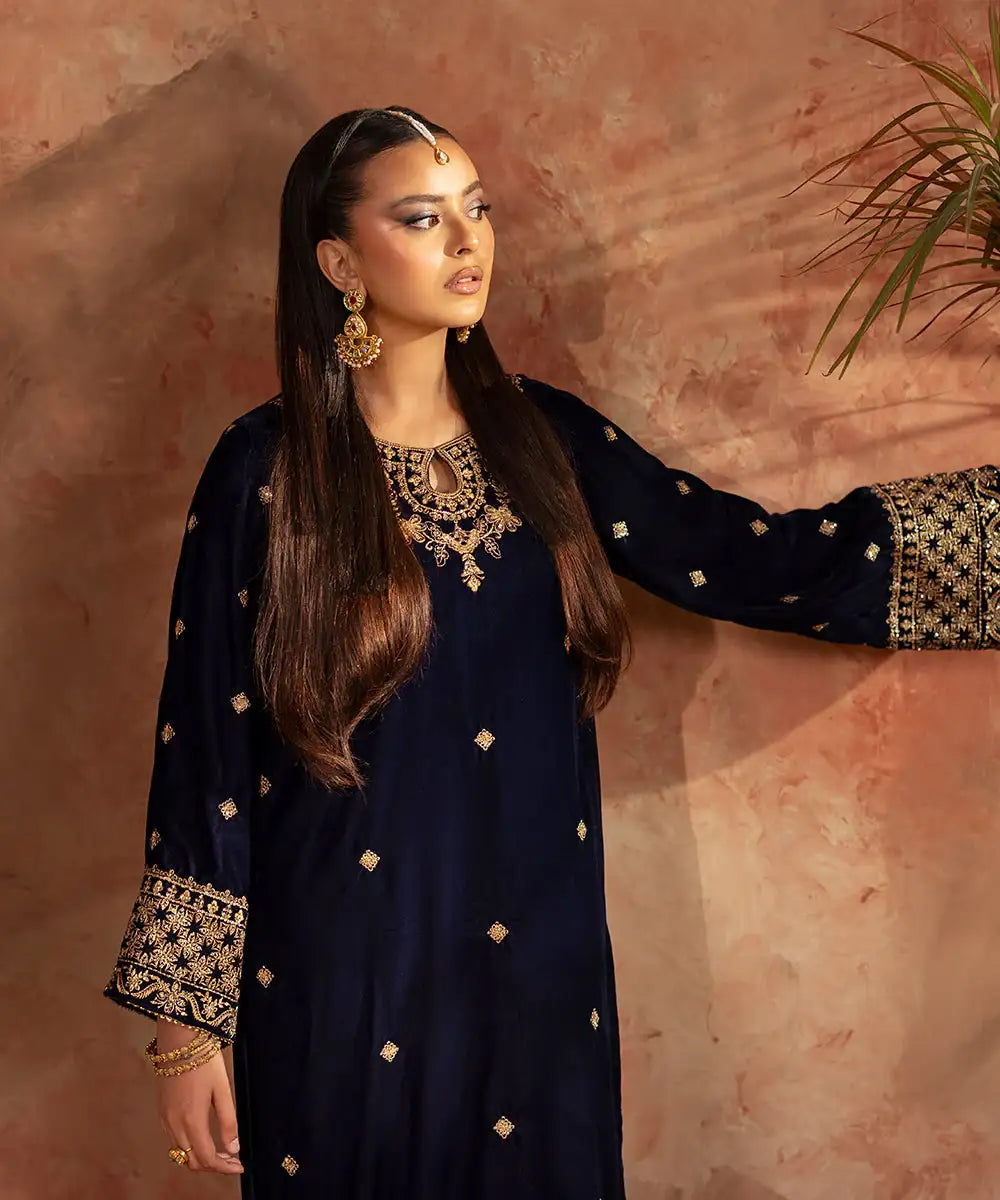 Embroidered Velvet Shirt - Kross Kulture 