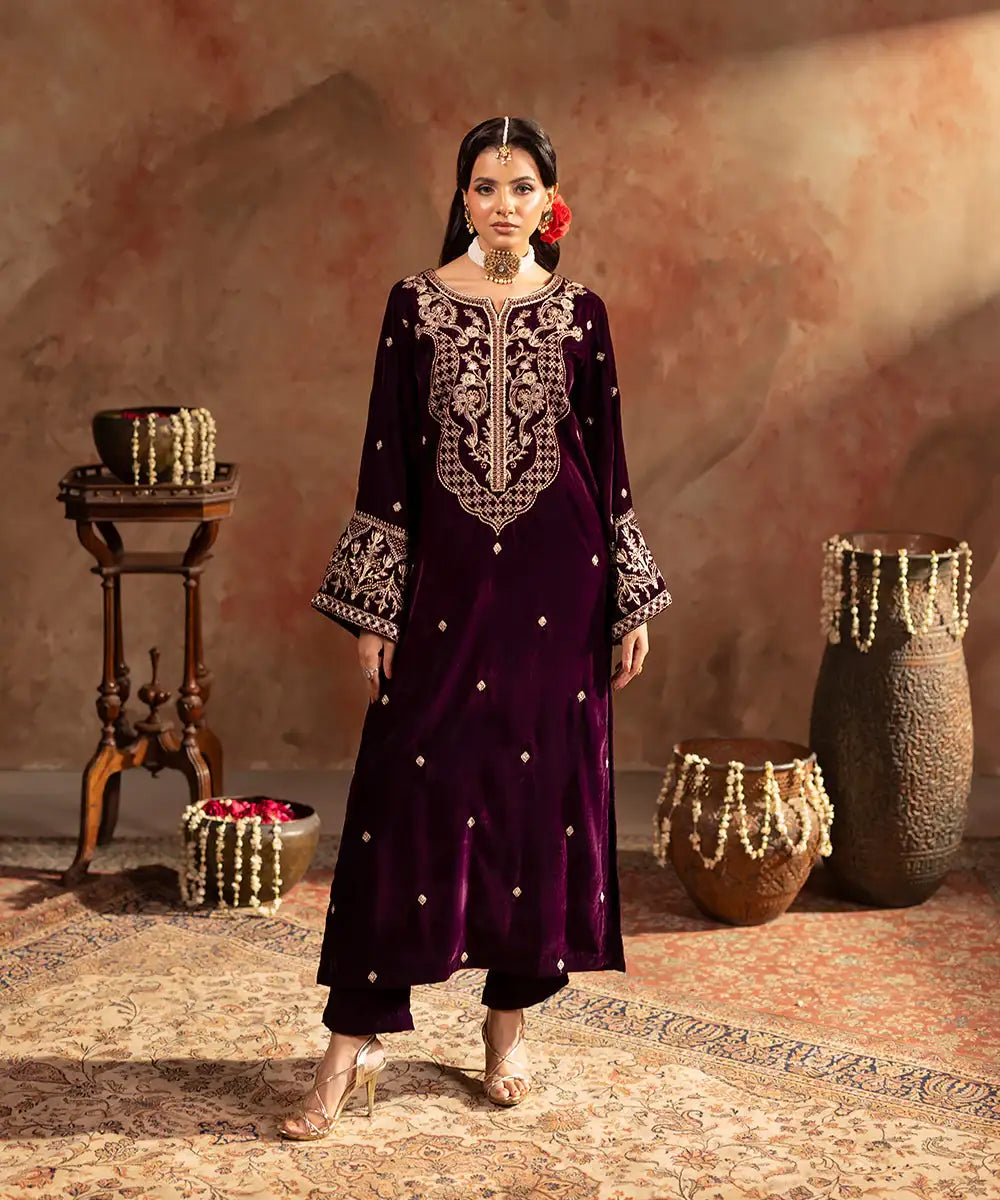 Embroidered Velvet Shirt - Kross Kulture 