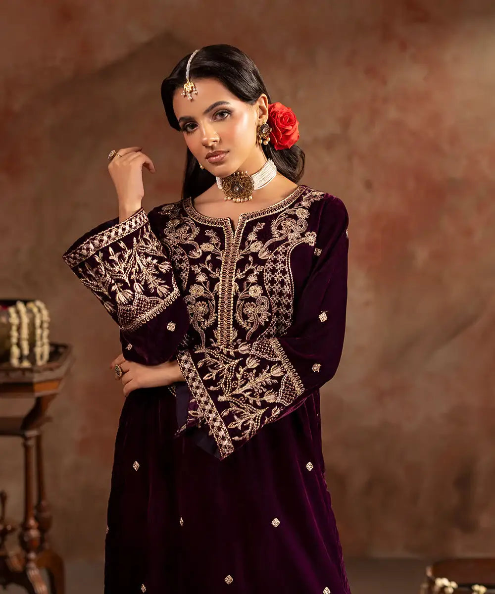 Embroidered Velvet Shirt - Kross Kulture 