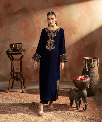 Embroidered Velvet Shirt - Kross Kulture 
