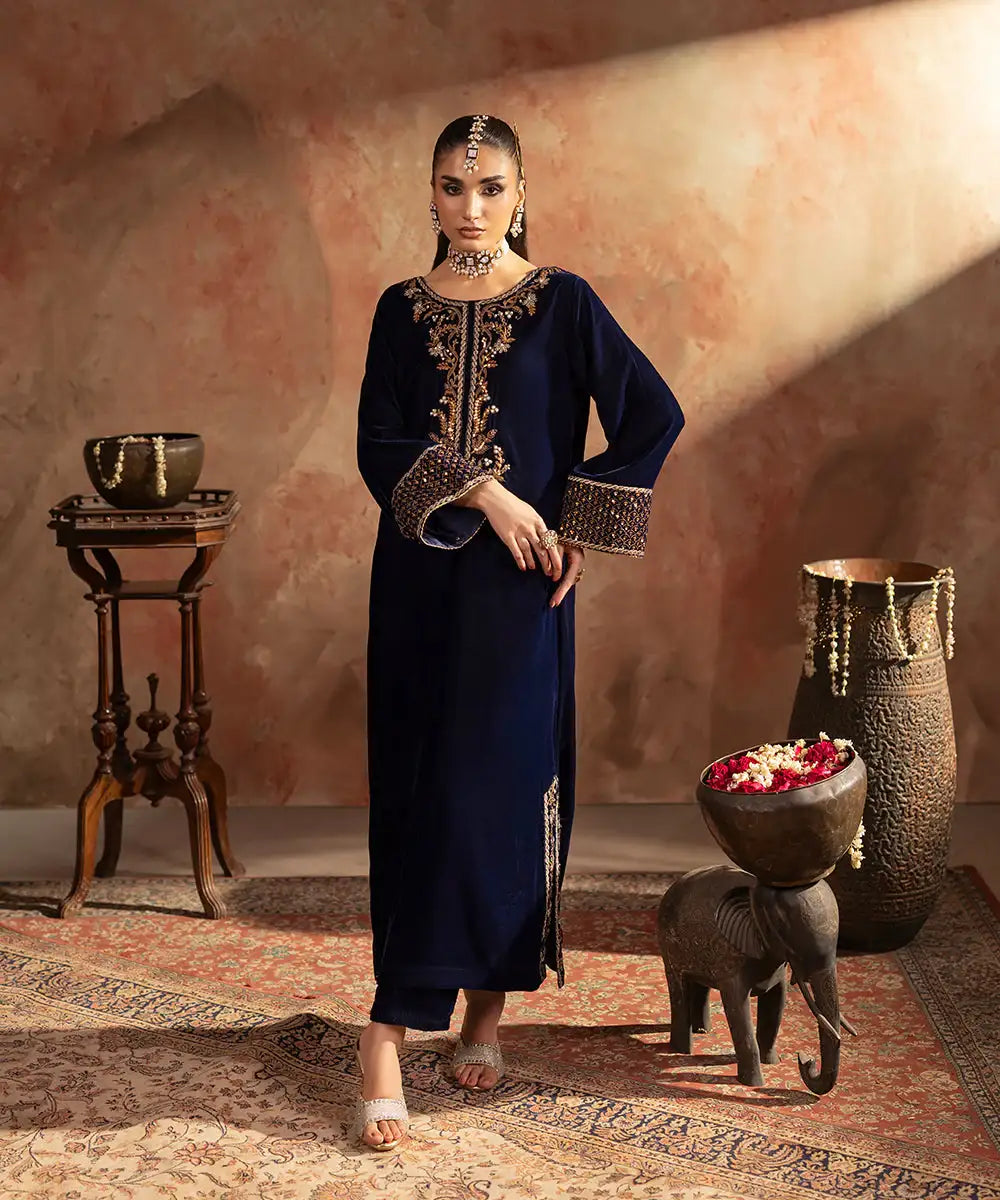 Embroidered Velvet Shirt - Kross Kulture 