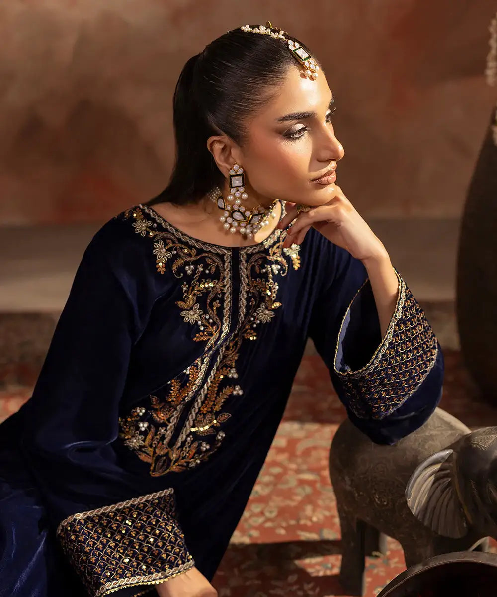 Embroidered Velvet Shirt - Kross Kulture 