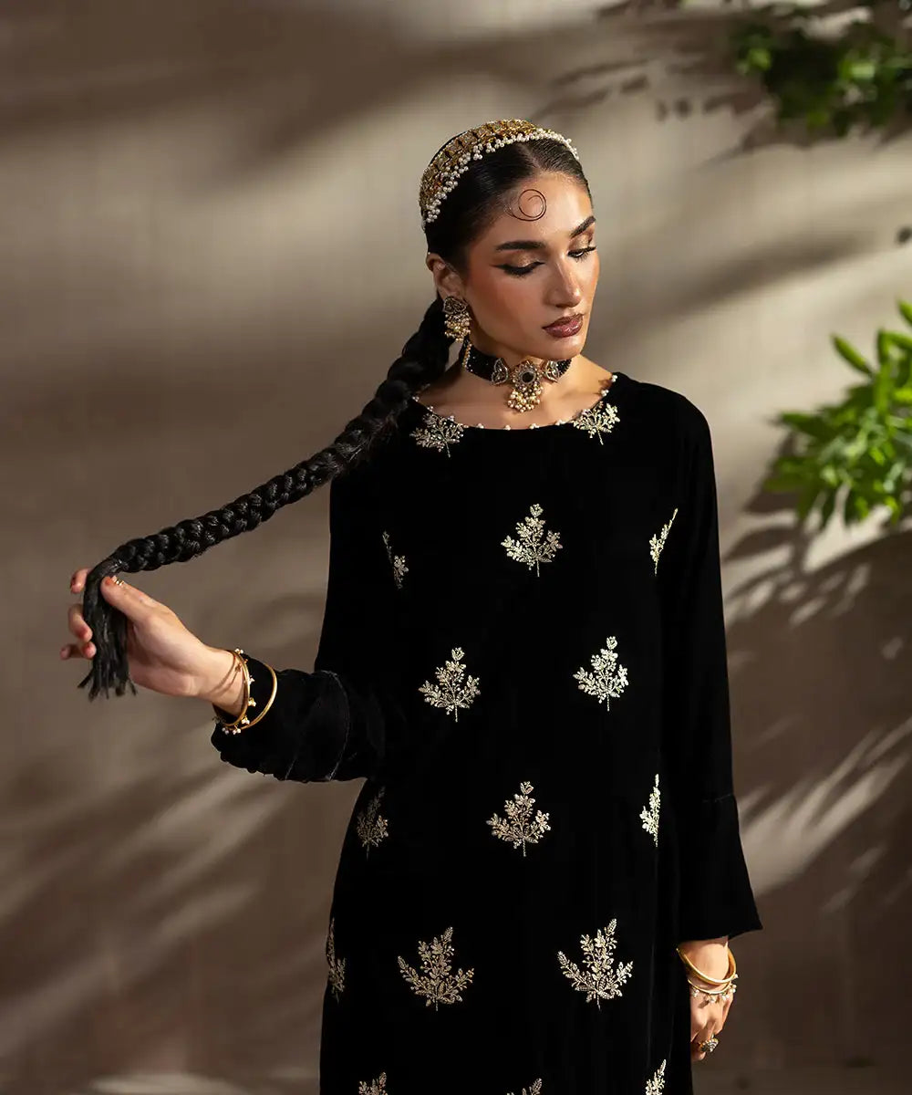 Embroidered Velvet Shirt - Kross Kulture 
