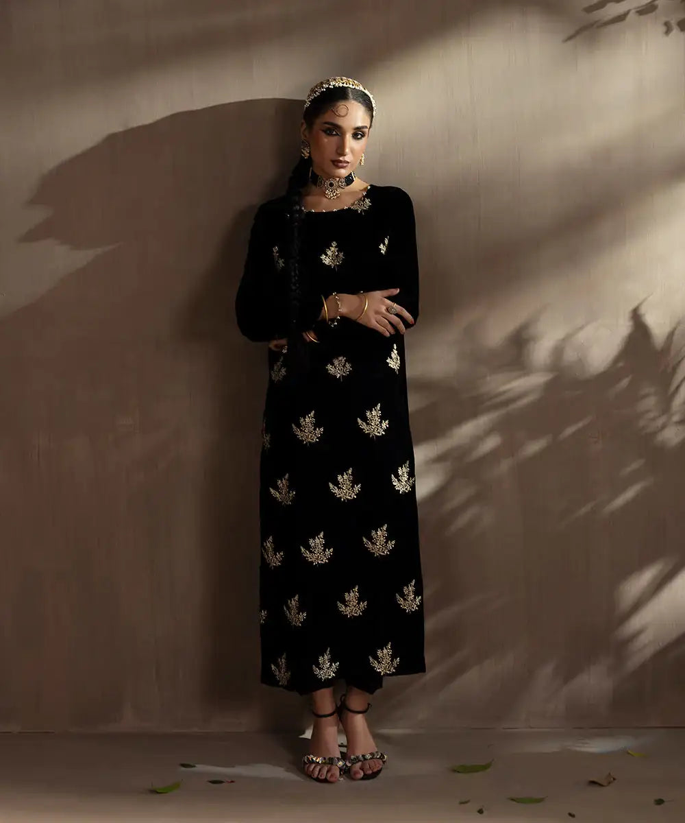 Embroidered Velvet Shirt - Kross Kulture 