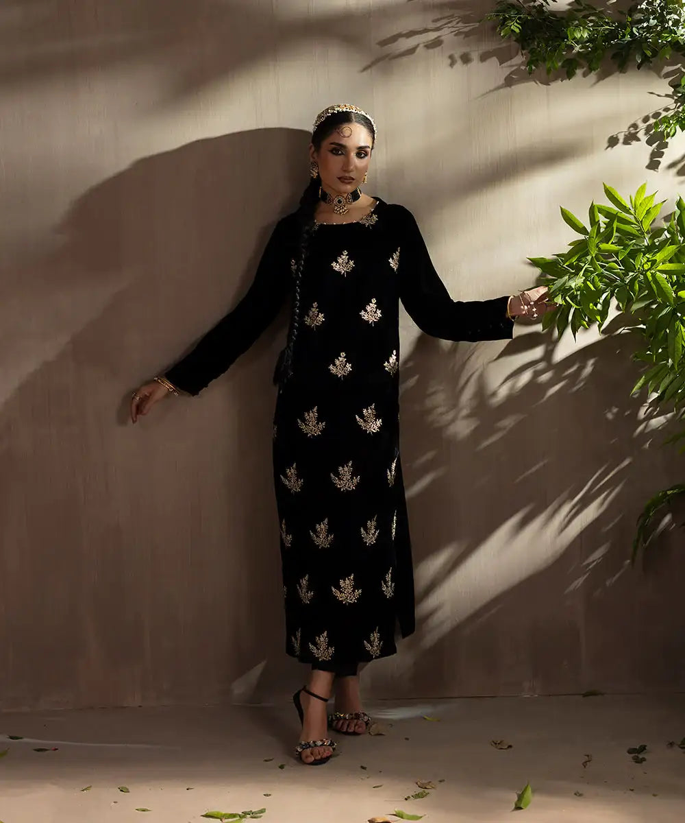 Embroidered Velvet Shirt - Kross Kulture 