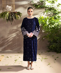 2PC - Embroidered Velvet Suit - Kross Kulture 