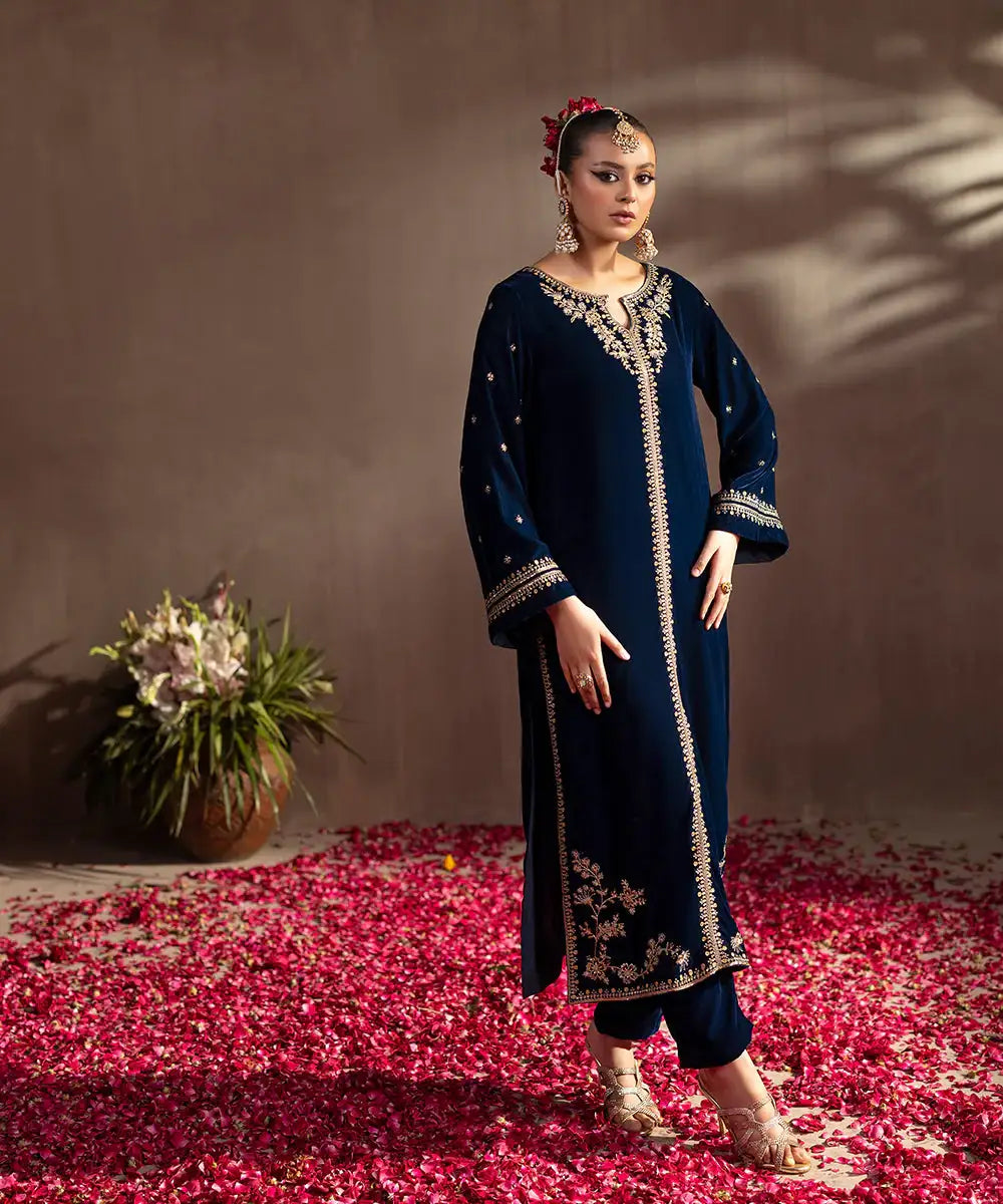 Embroidered Velvet Shirt - Kross Kulture 