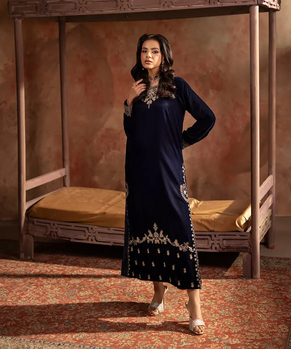 Embroidered Velvet Shirt - Kross Kulture 