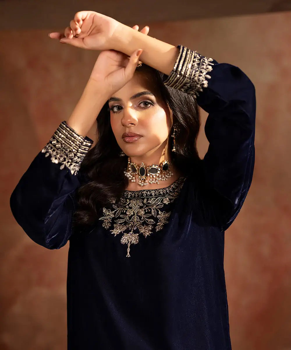 Embroidered Velvet Shirt - Kross Kulture 