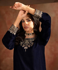 Embroidered Velvet Shirt - Kross Kulture 