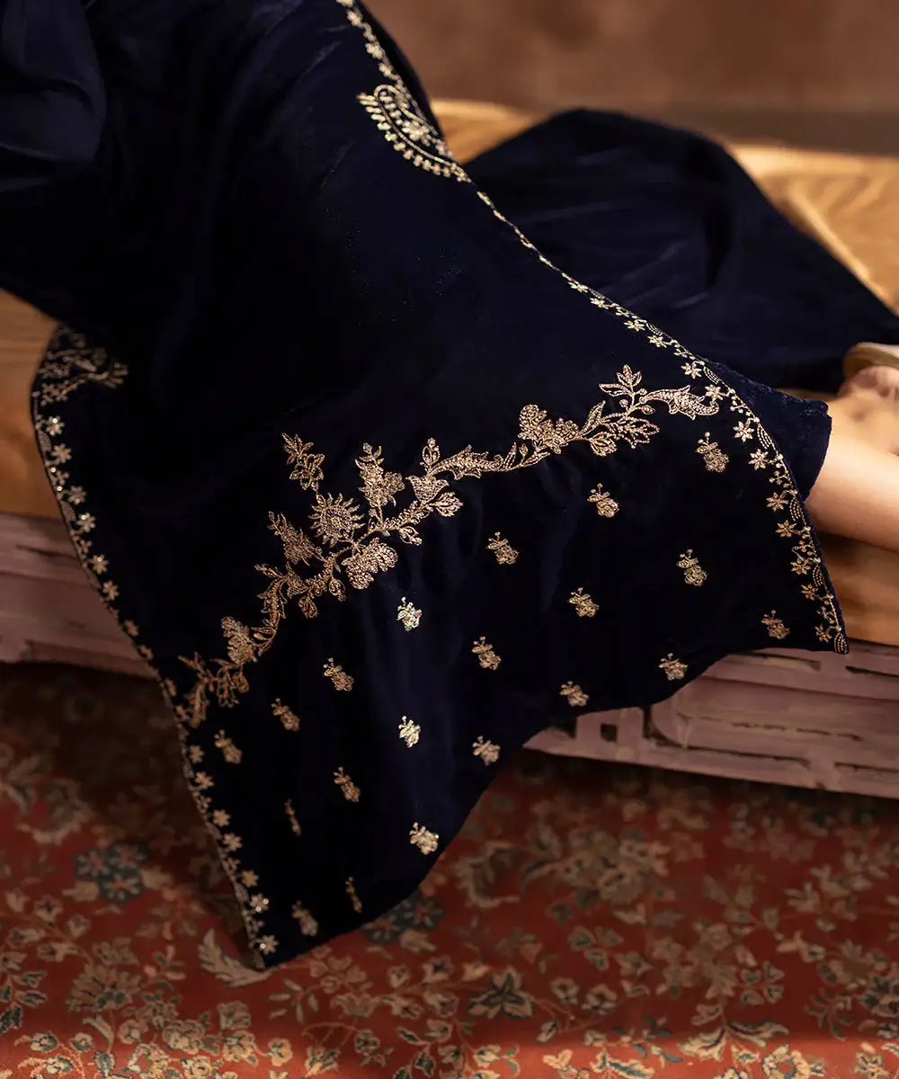Embroidered Velvet Shirt - Kross Kulture 