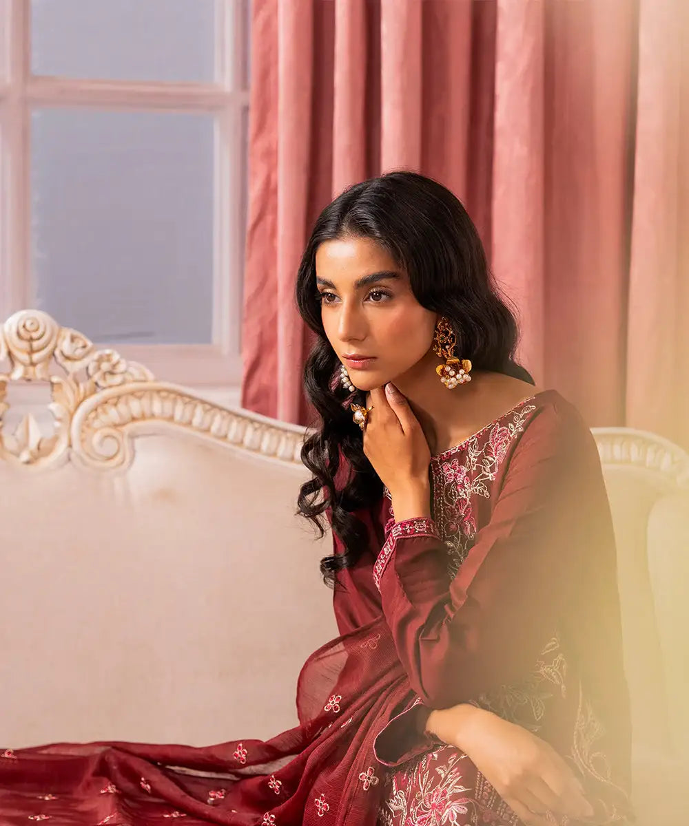 3PC - Embroidered Viscose Suit - Kross Kulture 
