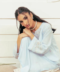 2PC - Embroidered Self Textured Suit - Kross Kulture 