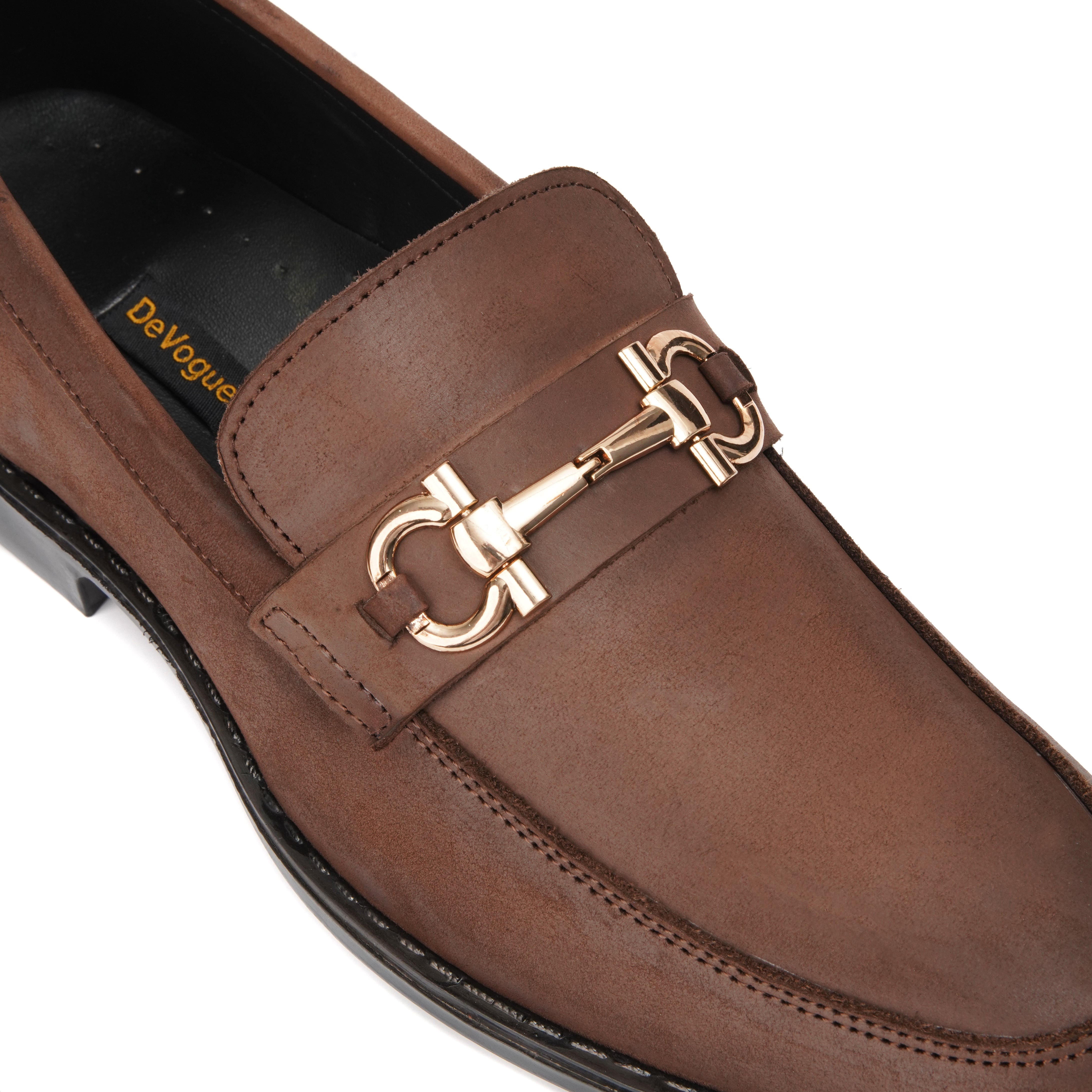 ST-05-Oily Cow Leather Horse bit Formal Loafer Style In Rubber sole - DeVogue