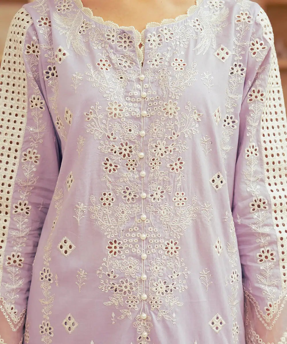 3PC - Embroidered Cambric Suit - Kross Kulture 